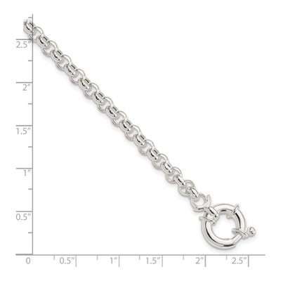 Sterling Silver 4.75mm Semi-Solid Fancy Rolo Chain Bracelet – view 4