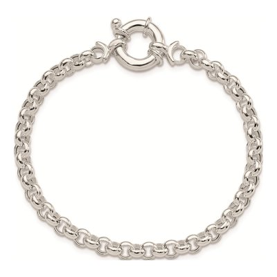 Sterling Silver 4.75mm Semi-Solid Fancy Rolo Chain Bracelet – view 5