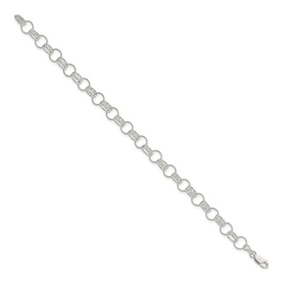 Sterling Silver Semi-Solid Link Chain Bracelet – view 3