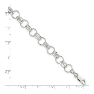 Sterling Silver Semi-Solid Link Chain Bracelet – view 4