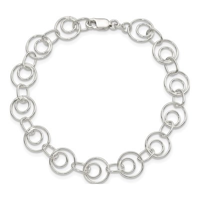 Sterling Silver Semi-Solid Link Chain Bracelet – view 5