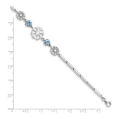Sterling Silver Crystal Snowflake Station Bracelet – view 3