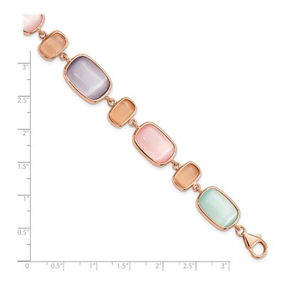 Rose Gold-Plated Sterling Silver Cat's Eye Bracelet – view 3