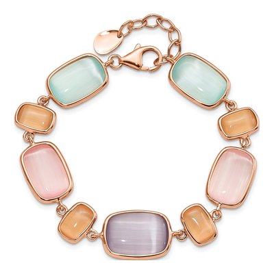 Rose Gold-Plated Sterling Silver Cat's Eye Bracelet – view 4
