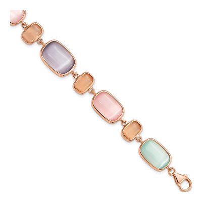 Rose Gold-Plated Sterling Silver Cat's Eye Bracelet