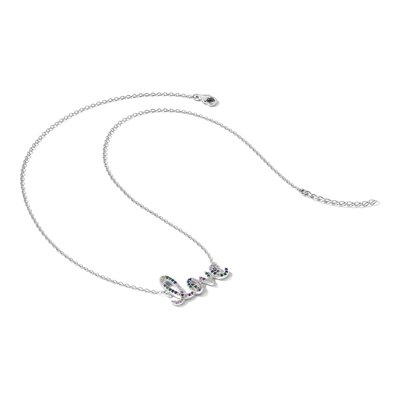 Sterling Silver CZ Colorful LOVE Pendant Necklace – view 6