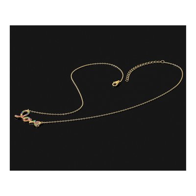 Gold-Plated Sterling Silver CZ LOVE Pendant Necklace – view 7