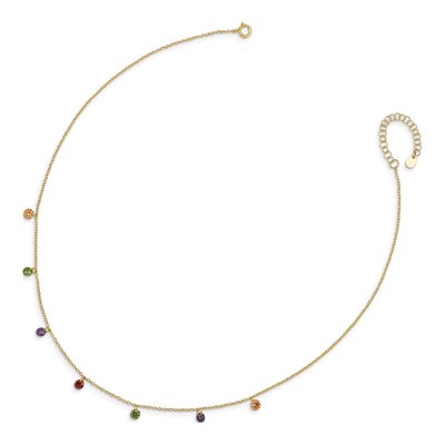 Gold-Plated Sterling Silver CZ Dangling Colorful Necklace – view 3