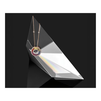 Rose Gold-Plated Sterling Silver CZ Circle Pendant Necklace – view 6