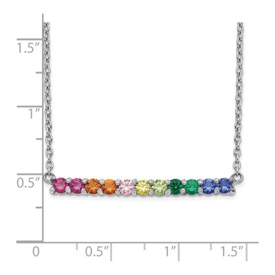 Sterling Silver CZ Bar Necklace – view 4