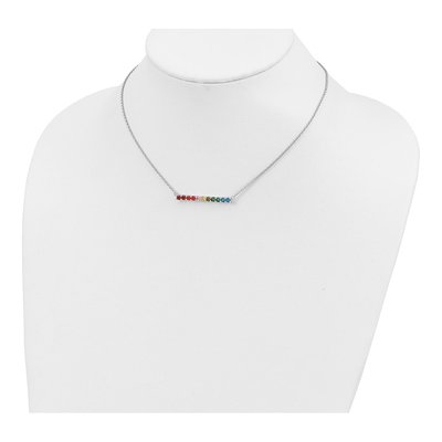 Sterling Silver CZ Bar Necklace – view 5