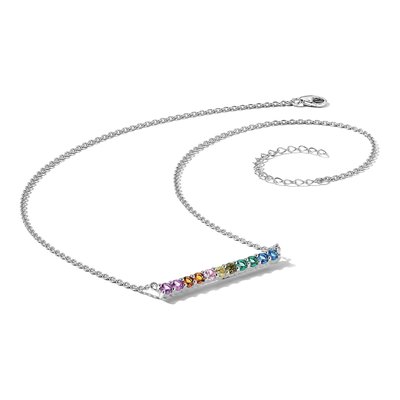 Sterling Silver CZ Bar Necklace – view 6