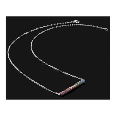 Sterling Silver CZ Bar Necklace – view 7