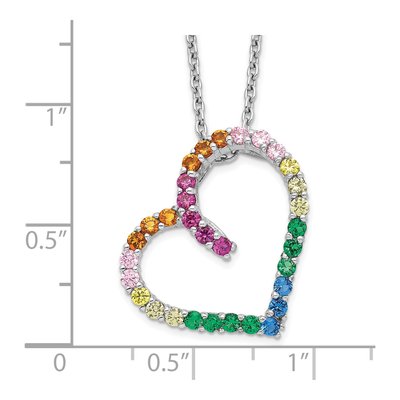 Sterling Silver CZ Open Heart Pendant Necklace – view 4
