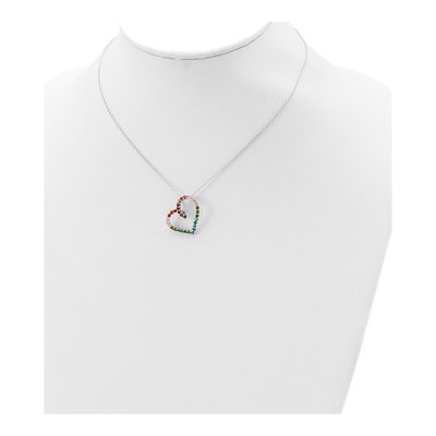 Sterling Silver CZ Open Heart Pendant Necklace – view 5