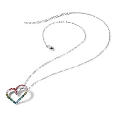 Sterling Silver CZ Open Heart Pendant Necklace – view 6