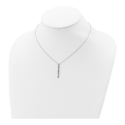 Sterling Silver CZ Vertical Bar Necklace – view 5