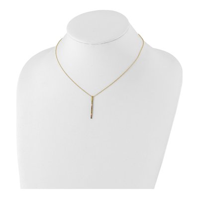 Gold-Plated Sterling Silver CZ Vertical Bar Necklace – view 5
