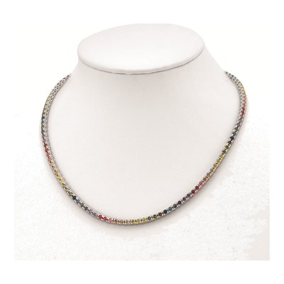 Sterling Silver CZ Multi-Color Necklace – view 4