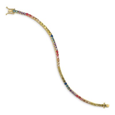 Gold-Plated Sterling Silver CZ Tennis Bracelet – view 2