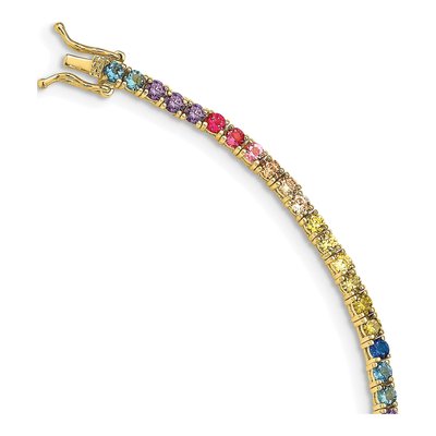 Gold-Plated Sterling Silver CZ Tennis Bracelet