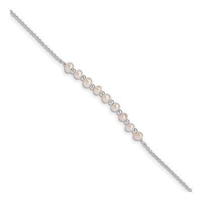Sterling Silver Freshwater Cultured Pearl Semi-Round Bracel Bracelet