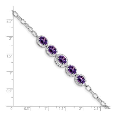 Sterling Silver Amethyst Rhod-Plat Bracelet – view 3