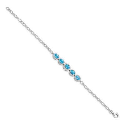 Sterling Silver Swiss Blue Topaz Bracelet – view 2