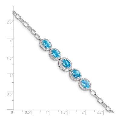 Sterling Silver Swiss Blue Topaz Bracelet – view 3
