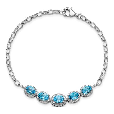 Sterling Silver Swiss Blue Topaz Bracelet – view 4