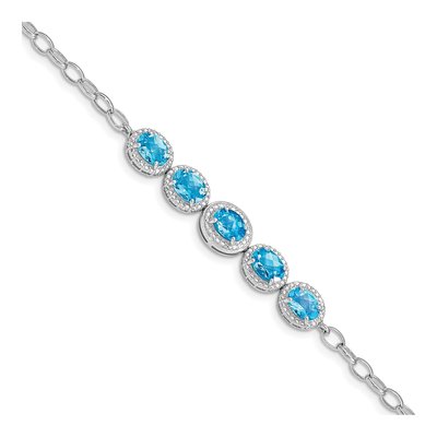 Sterling Silver Swiss Blue Topaz Bracelet