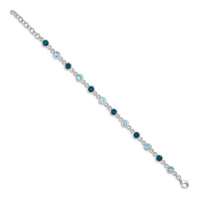 Sterling Silver Swiss Blue Topaz Bracelet – view 2