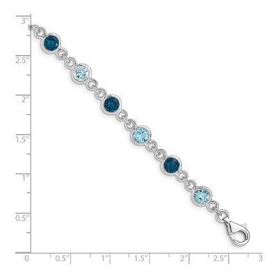 Sterling Silver Swiss Blue Topaz Bracelet – view 3