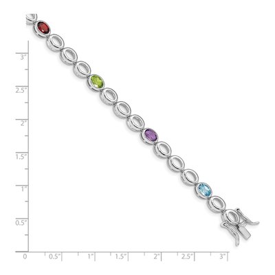 Sterling Silver Amethyst & Swiss Blue Topaz Multi-Gemstone Bracelet – view 3