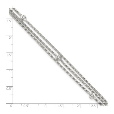 Sterling Silver CZ Multi-Strand Bracelet – view 4
