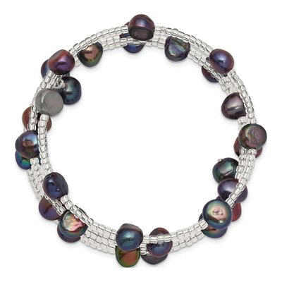 Black Baroque Freshwater Pearl Wrap Bracelet – view 2