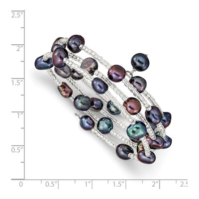 Black Baroque Freshwater Pearl Wrap Bracelet – view 3