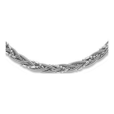 Sterling Silver Braided Snake Necklace