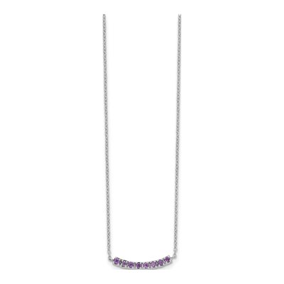 Sterling Silver Amethyst Bar Necklace – view 3