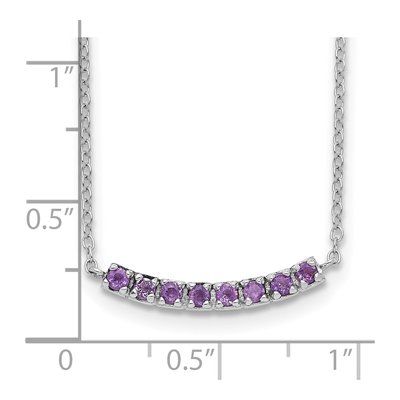 Sterling Silver Amethyst Bar Necklace – view 4
