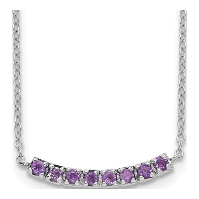 Sterling Silver Amethyst Bar Necklace