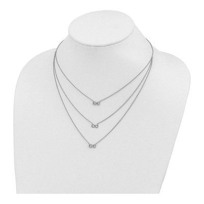 Sterling Silver 3-Strand CZ Infinity Necklace – view 5