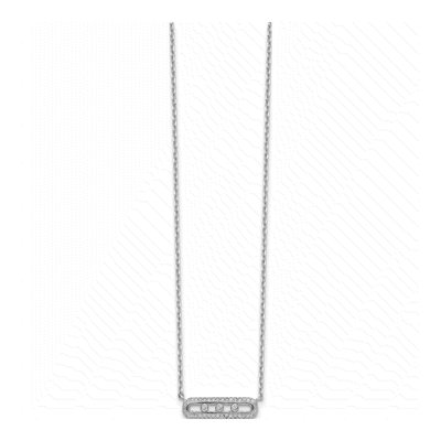 Sterling Silver CZ Bar Necklace – view 3