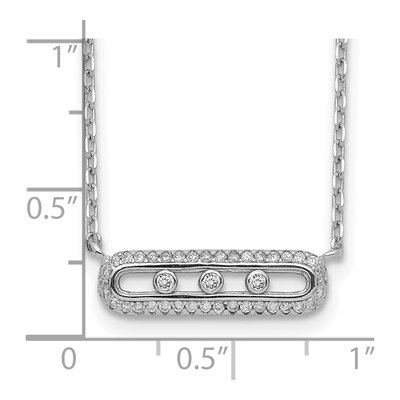 Sterling Silver CZ Bar Necklace – view 4