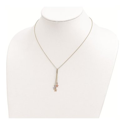 Sterling Silver CZ Star Moon Layered Necklace – view 5