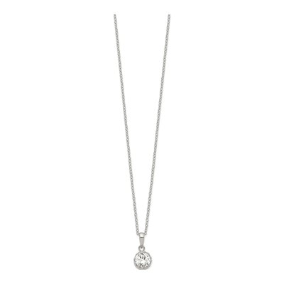 Sterling Silver CZ Pendant Necklace – view 3