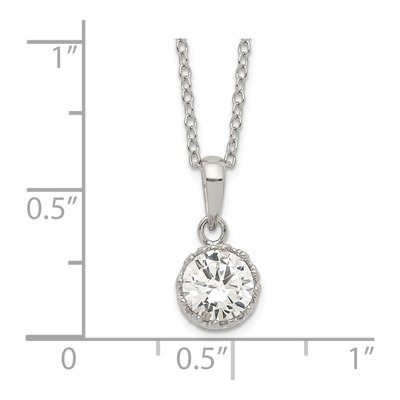 Sterling Silver CZ Pendant Necklace – view 4