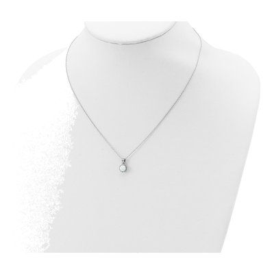 Sterling Silver Lab-Created Opal Pendant Necklace – view 5
