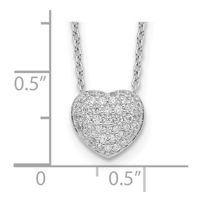 Sterling Silver CZ Heart Pendant Necklace – view 4
