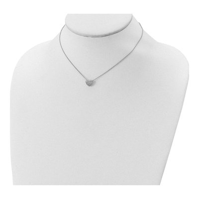 Sterling Silver CZ Heart Pendant Necklace – view 5